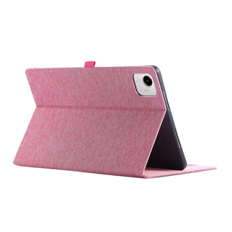 For Honor Pad X9a Fabric Texture Horizontal Flip Leather Tablet Case(Rose Red)