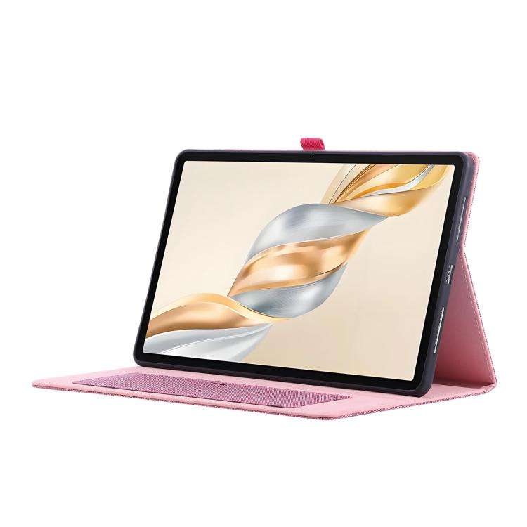 For Honor Pad X9a Fabric Texture Horizontal Flip Leather Tablet Case(Rose Red)