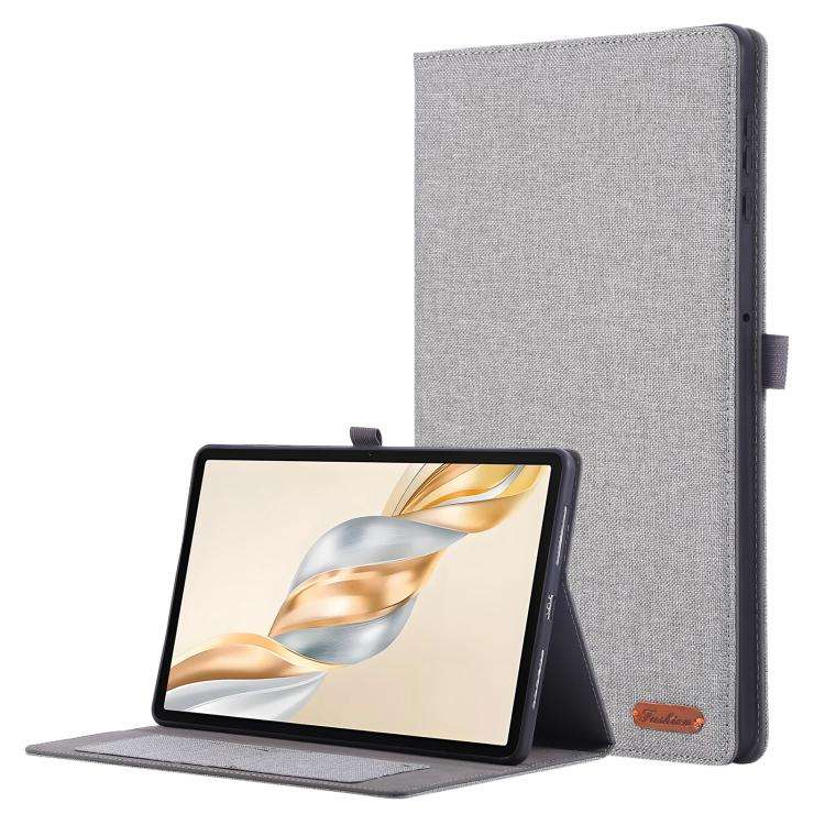 For Honor Pad X9a Fabric Texture Horizontal Flip Leather Tablet Case(Gray)