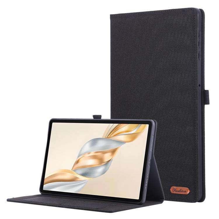 For Honor Pad X9a Fabric Texture Horizontal Flip Leather Tablet Case(Black)