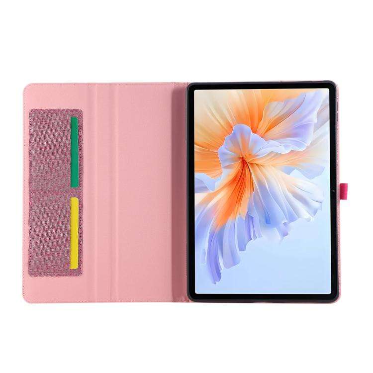 For Honor Pad V9 11.5 Fabric Texture Horizontal Flip Leather Tablet Case(Rose Red)