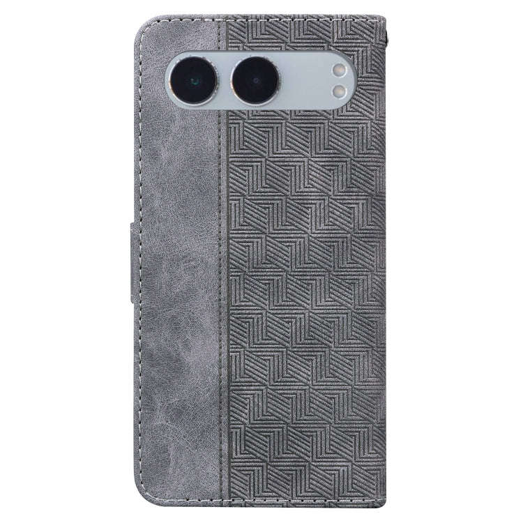 For OnePlus Nord 4 Geometric Embossed Leather Phone Case(Grey)