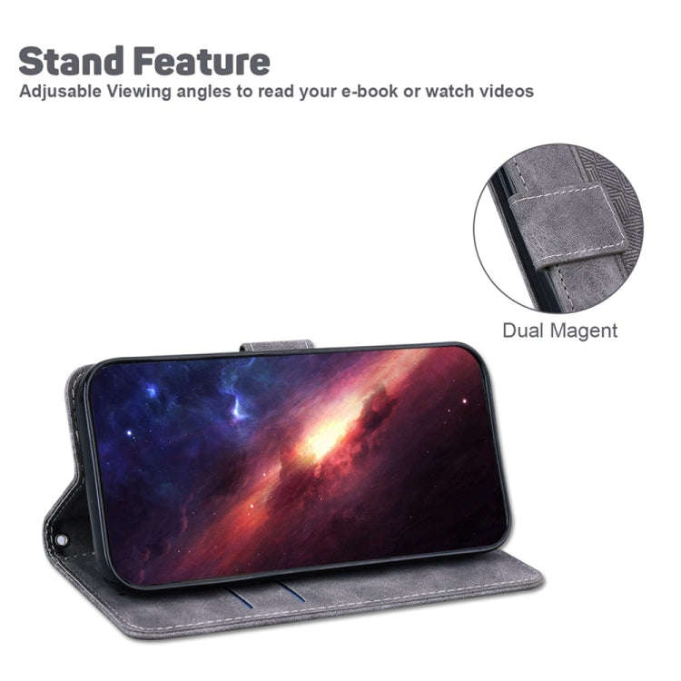For OnePlus Nord 4 Geometric Embossed Leather Phone Case(Grey)