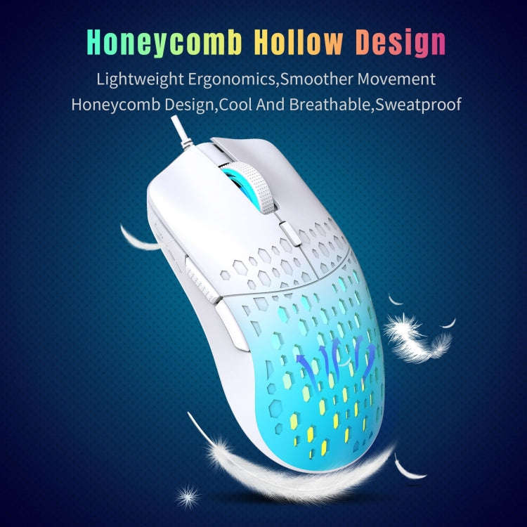 HXSJ S500 3600DPI Colorful Luminous Wired Mouse, Cable Length: 1.5m(Pink)