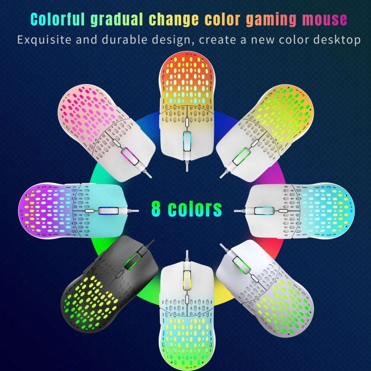 HXSJ S500 3600DPI Colorful Luminous Wired Mouse, Cable Length: 1.5m(Pink)