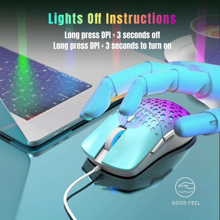 HXSJ S500 3600DPI Colorful Luminous Wired Mouse, Cable Length: 1.5m(Pink)