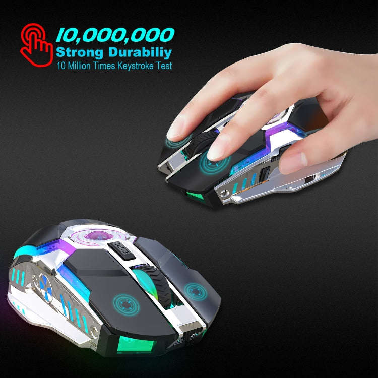 HXSJ T30 2400DPI RGB 2.4GHz Wireless Mouse(Black)