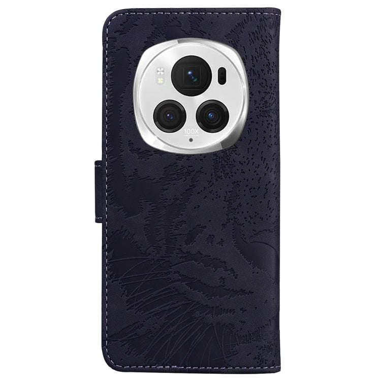 For Honor Magic6 Pro Tiger Embossing Pattern Flip Leather Phone Case(Black)