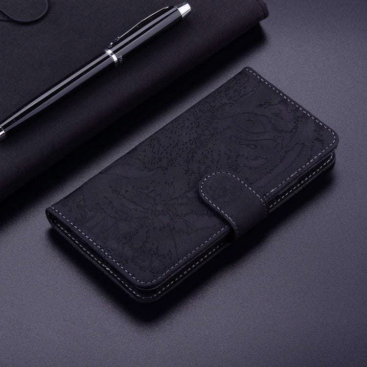 For Honor 200 Tiger Embossing Pattern Flip Leather Phone Case(Black)