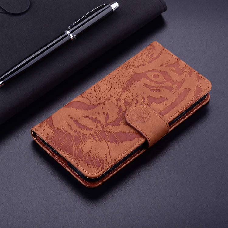 For Honor 200 Tiger Embossing Pattern Flip Leather Phone Case(Brown)