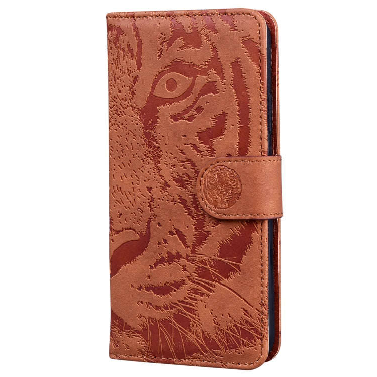 For Honor 200 Tiger Embossing Pattern Flip Leather Phone Case(Brown)