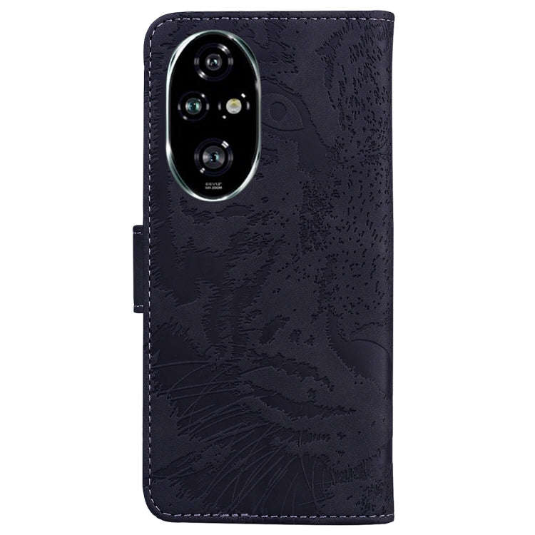 For Honor 200 Pro Tiger Embossing Pattern Flip Leather Phone Case(Black)