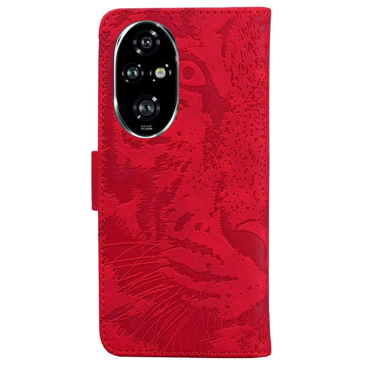 For Honor 200 Pro Tiger Embossing Pattern Flip Leather Phone Case(Red)