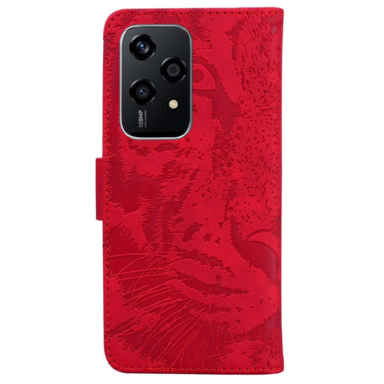 For Honor 200 Lite Global Tiger Embossing Pattern Flip Leather Phone Case(Red)
