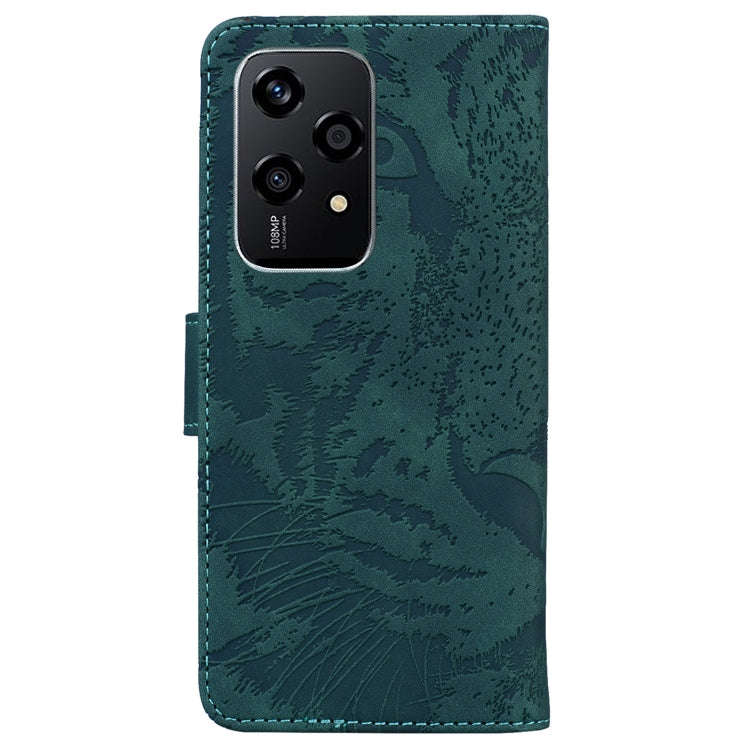 For Honor 200 Lite Global Tiger Embossing Pattern Flip Leather Phone Case(Green)