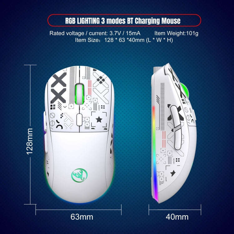 HXSJ T90 RGB Light Three-mode Wireless Gaming Mouse(Black)