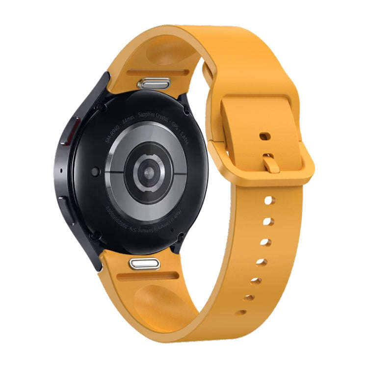 For Samsung Galaxy Watch 6 Solid Color Quick Release Silicone Watch Band(Yellow)