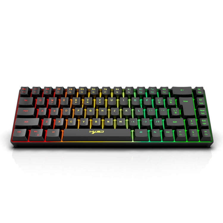 HXSJ V200 Wired RGB Backlit Mechanical Keyboard 68 Key Caps, Cable Length: 1.7m(Black)