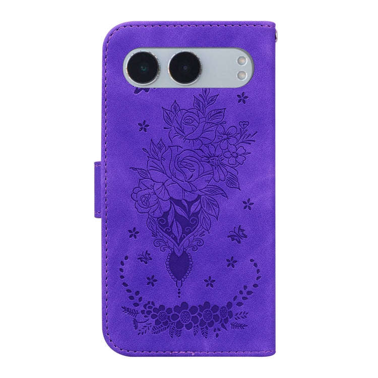 For OnePlus Nord 4 Butterfly Rose Embossed Leather Phone Case(Purple)