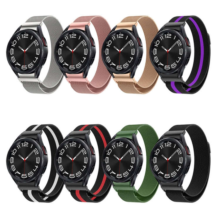 For Samsung Galaxy Watch 6 Milanese Metal Watch Band(Rose Gold)