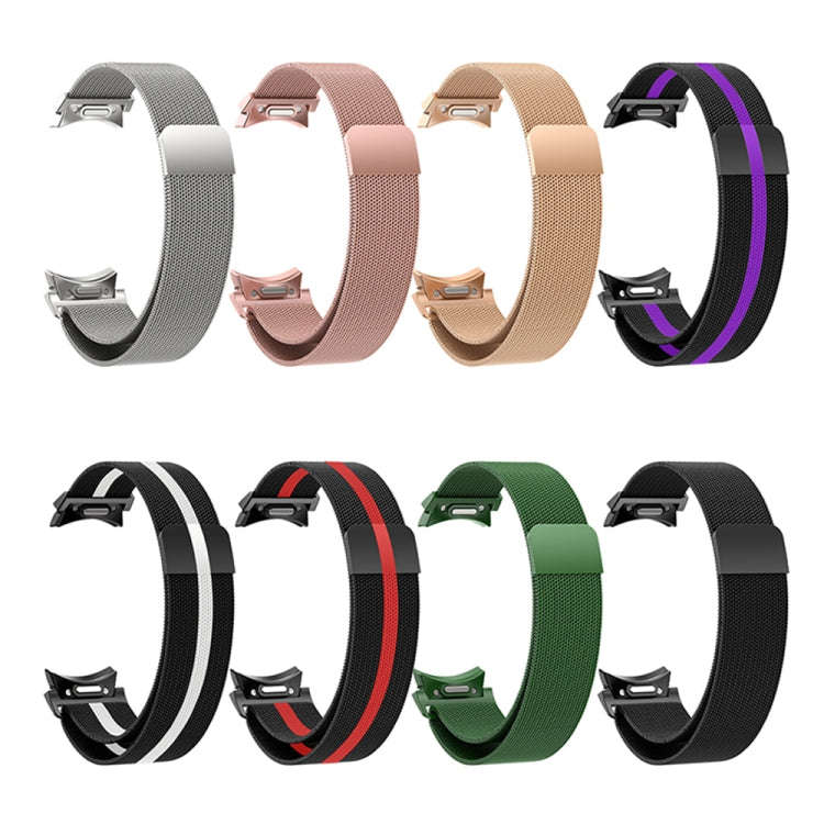 For Samsung Galaxy Watch 6 Milanese Metal Watch Band(Rose Gold)
