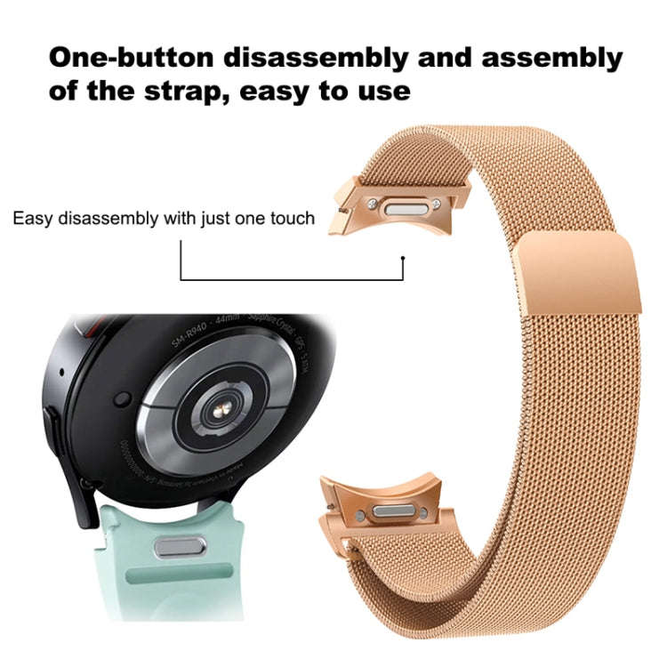 For Samsung Galaxy Watch 6 Milanese Metal Watch Band(Pink)
