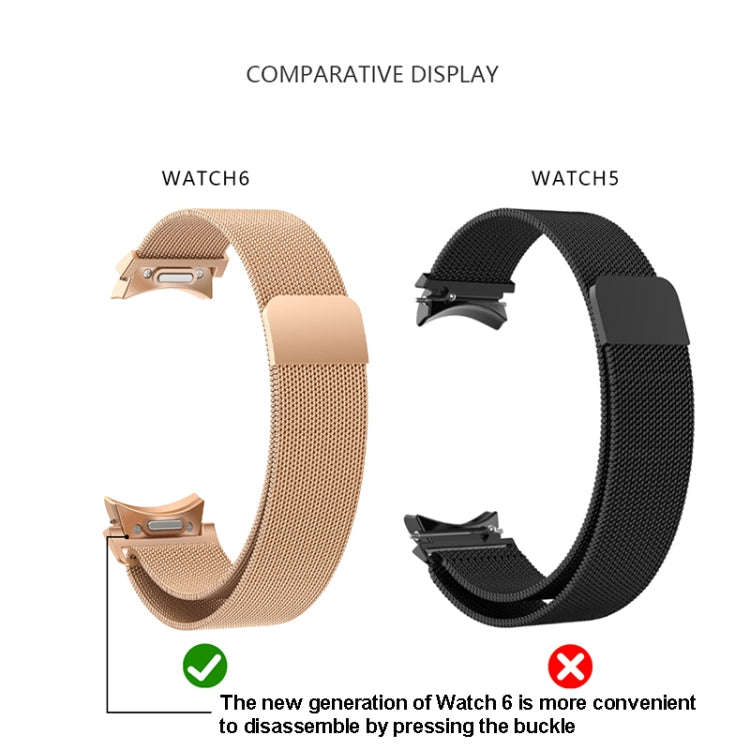 For Samsung Galaxy Watch 6 Milanese Metal Watch Band(Pink)