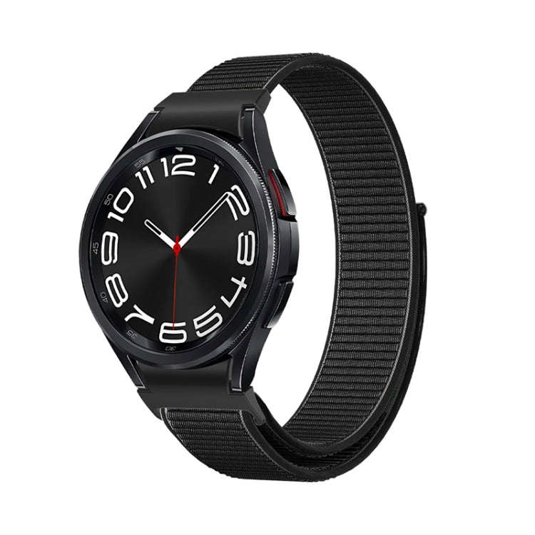 For Samsung Galaxy Watch  7 / 6 Woven Nylon Loop Watch Band(Black)