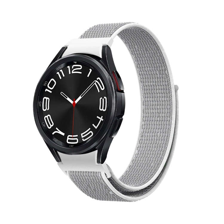 For Samsung Galaxy Watch  7 / 6 Woven Nylon Loop Watch Band(Grey White)