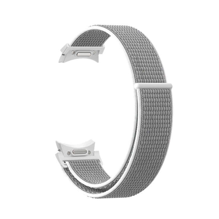 For Samsung Galaxy Watch  7 / 6 Woven Nylon Loop Watch Band(Grey White)
