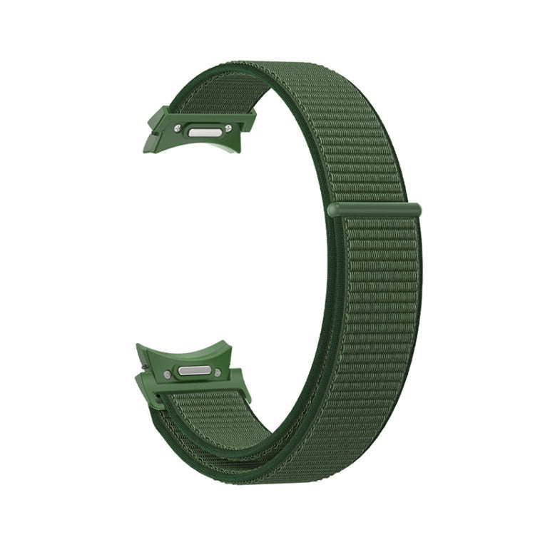 For Samsung Galaxy Watch  7 / 6 Woven Nylon Loop Watch Band(Dark Green)