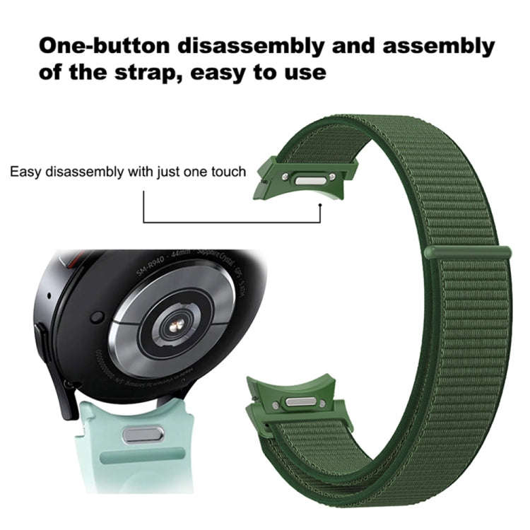 For Samsung Galaxy Watch  7 / 6 Woven Nylon Loop Watch Band(Black)