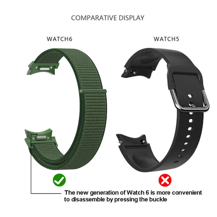 For Samsung Galaxy Watch  7 / 6 Woven Nylon Loop Watch Band(Black)