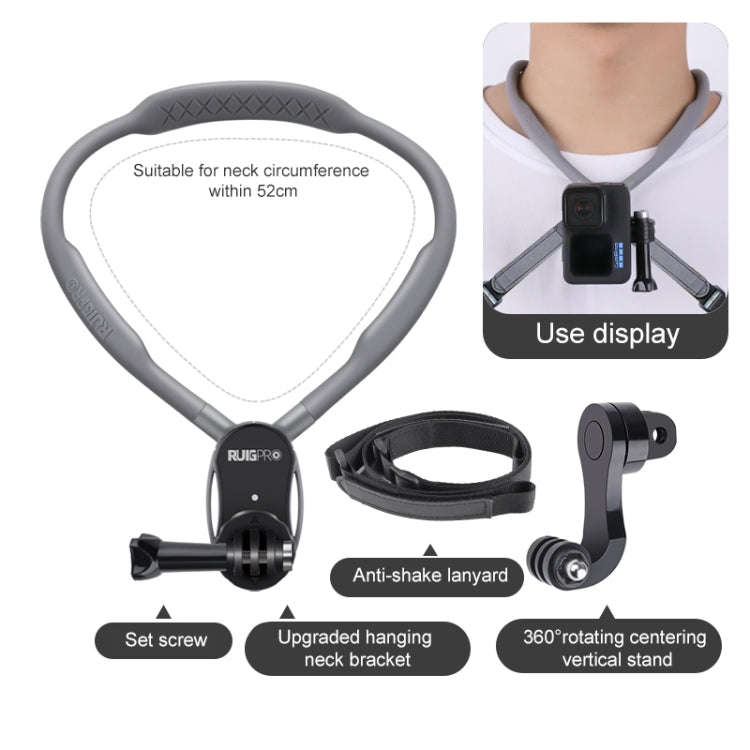 RUIGPRO Lazy Neck Bracket POV View Mount With J-Hook Buckle