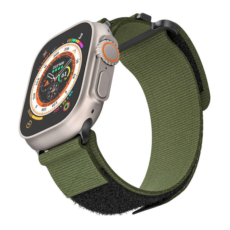For Apple Watch Series 8 41mm AW Nylon Two-Section Watch Band(Army Green)