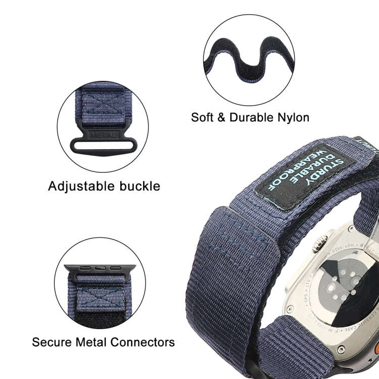 For Apple Watch Series 8 45mm AW Nylon Two-Section Watch Band(Blue)