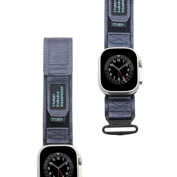 For Apple Watch Series 6 44mm AW Nylon Two-Section Watch Band(Blue)