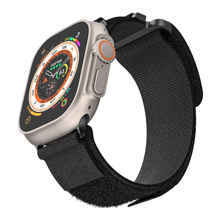 For Apple Watch Ultra 2 49mm AW Nylon Two-Section Watch Band(Black)