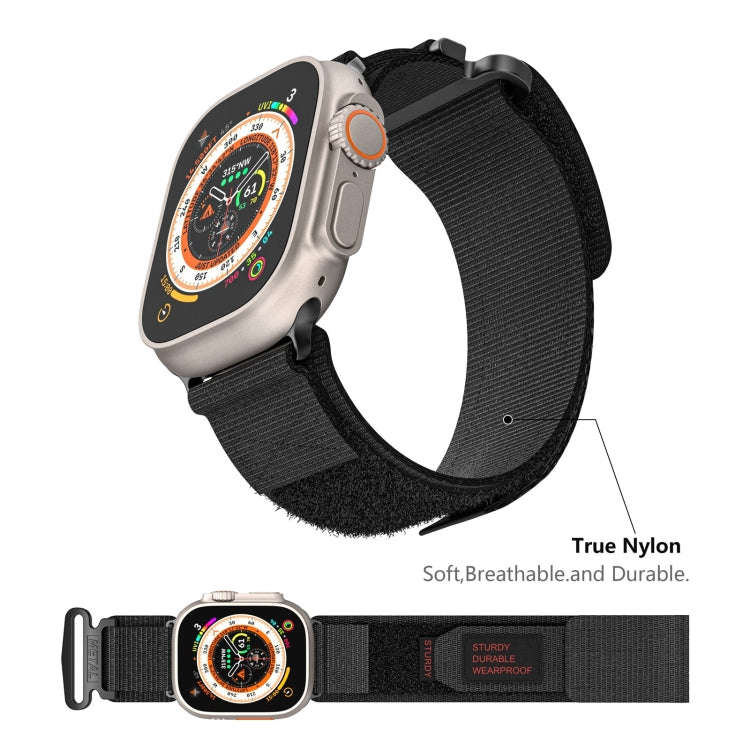For Apple Watch Ultra 2 49mm AW Nylon Two-Section Watch Band(Black)