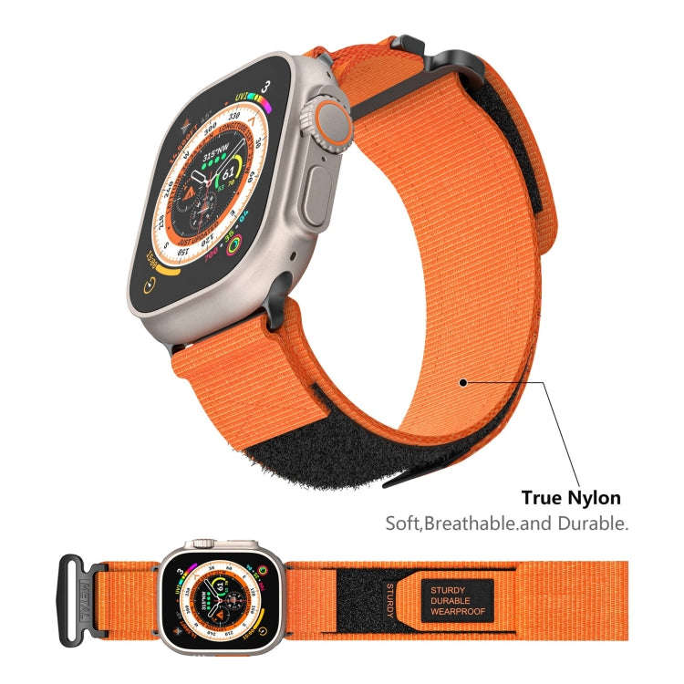 For Apple Watch Series 9 45mm AW Nylon Two-Section Watch Band(Orange)
