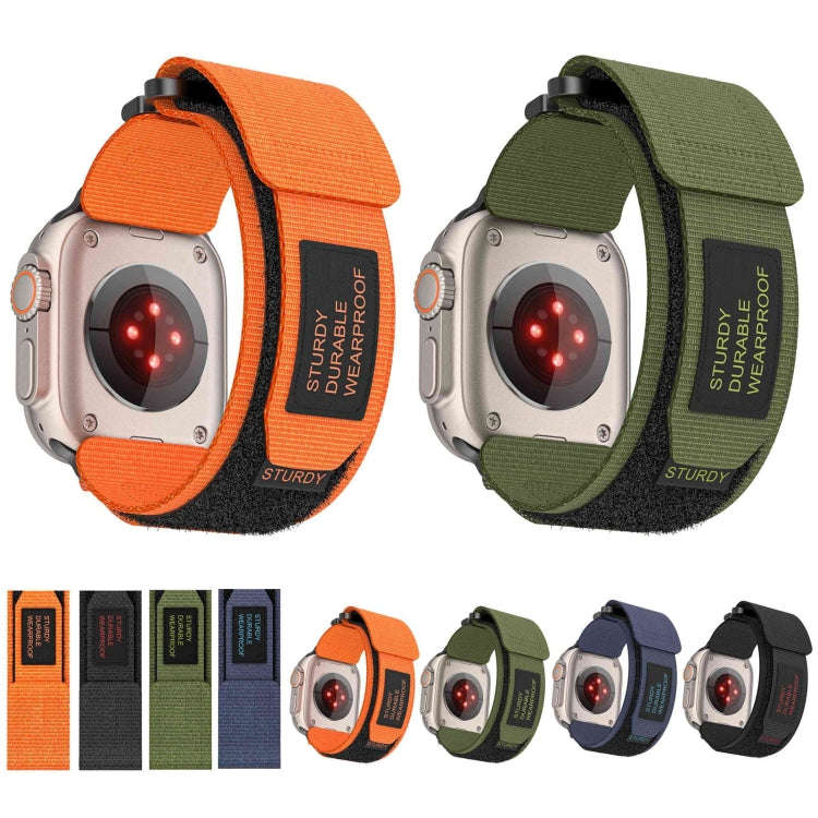 For Apple Watch Series 8 41mm AW Nylon Two-Section Watch Band(Army Green)