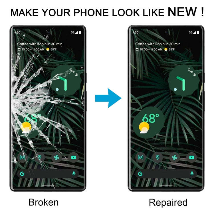 For Google Pixel 6 Pro Front Screen Outer Glass Lens with OCA Optically Clear Adhesive