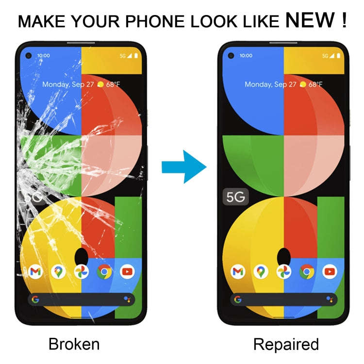 For Google Pixel 5a 5G Front Screen Outer Glass Lens with OCA Optically Clear Adhesive