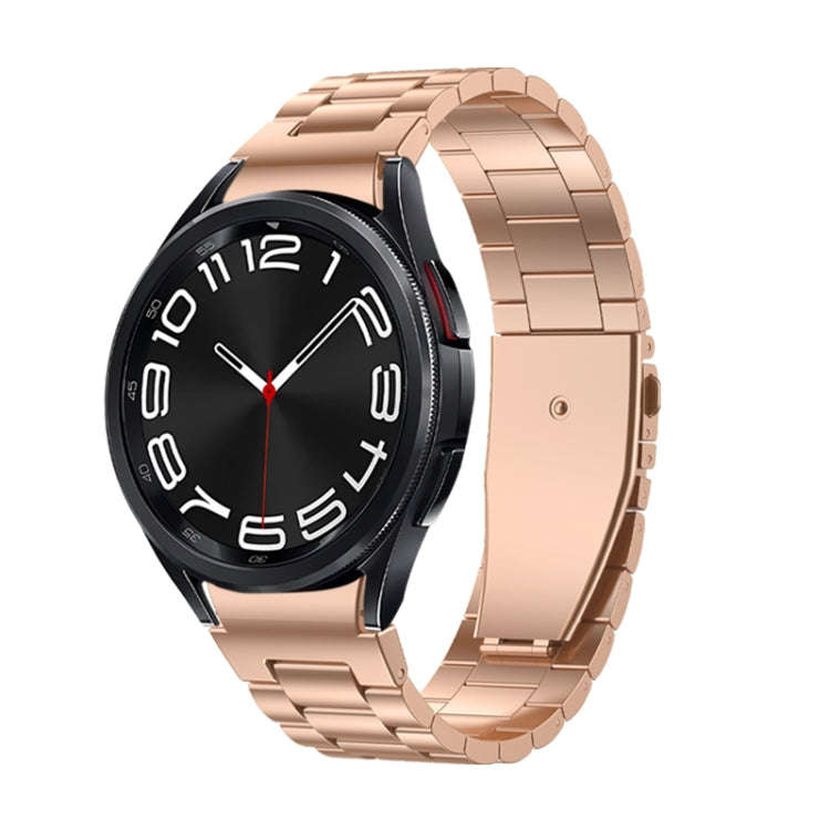 For Samsung Galaxy Watch 6 Three Strains Metal Watch Band(Rose Gold)