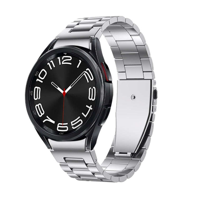 For Samsung Galaxy Watch 6 Three Strains Metal Watch Band(Silver)