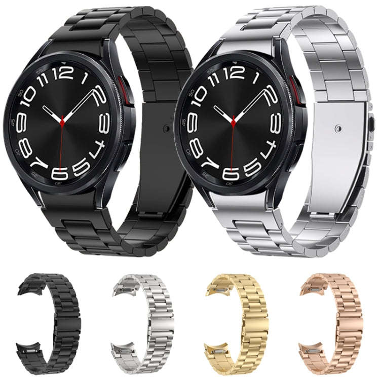 For Samsung Galaxy Watch 6 Three Strains Metal Watch Band(Gold)