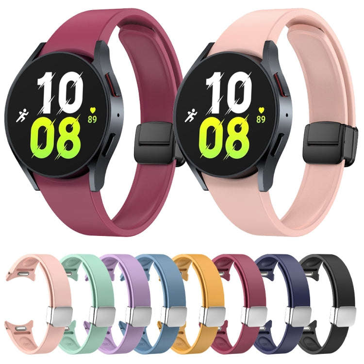 For Samsung Galaxy Watch 6 Magnetic Folding Black Buckle Silicone Watch Band(Blue)