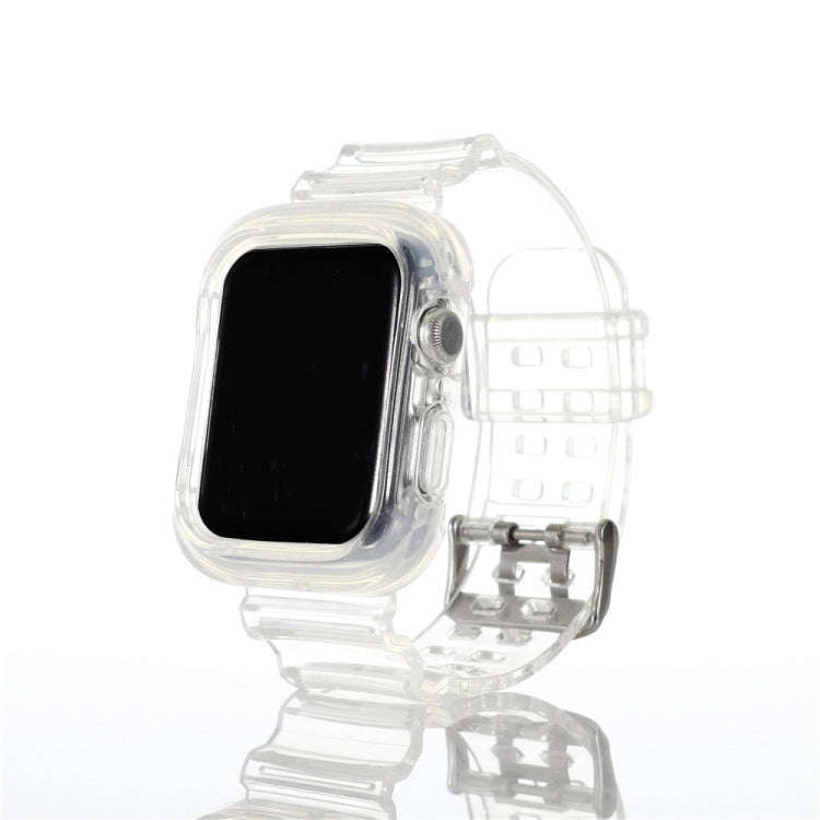 For Apple Watch Series 7 45mm / 6 & SE & 5 & 4 44mm / 3 & 2 & 1 42mm Transparent TPU Integrated W...