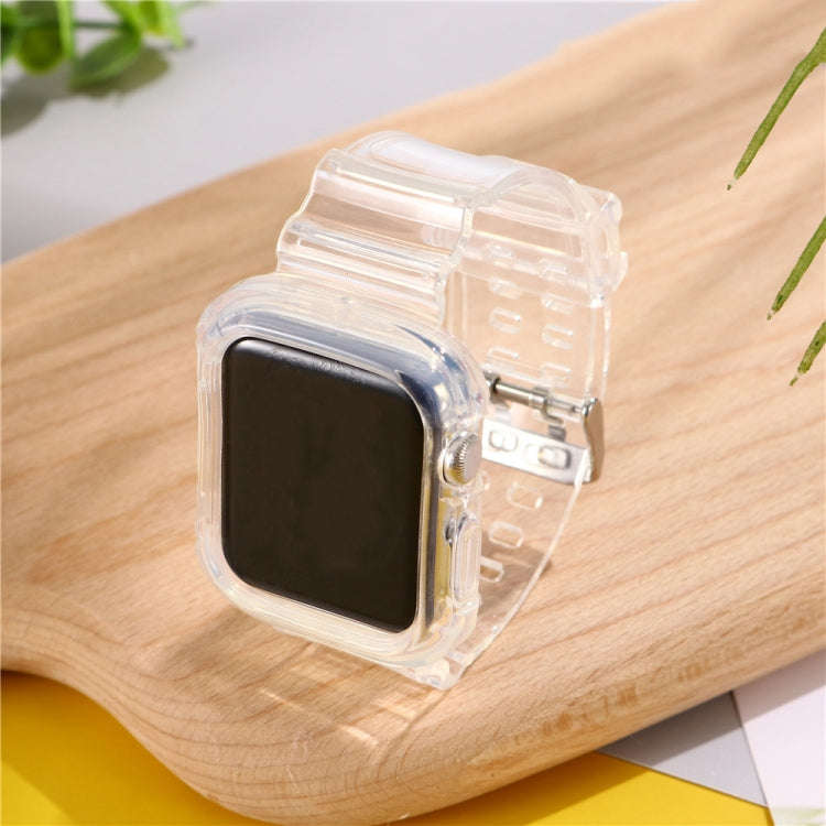 For Apple Watch Series 7 45mm / 6 & SE & 5 & 4 44mm / 3 & 2 & 1 42mm Transparent TPU Integrated W...