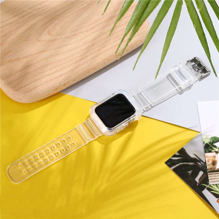 For Apple Watch Series 7 45mm / 6 & SE & 5 & 4 44mm / 3 & 2 & 1 42mm Transparent TPU Integrated W...